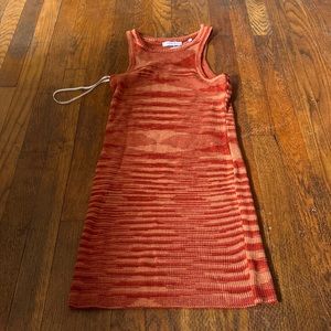 Red/orange mini knit dress